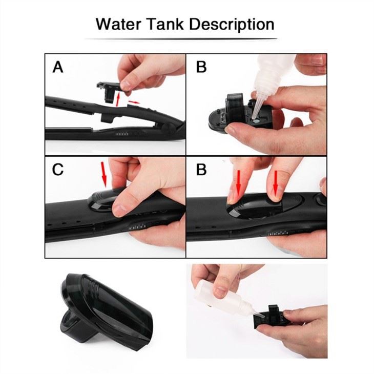 Temperature control steam hair straightener